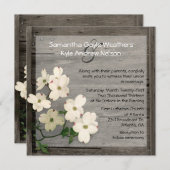 ログフェンスとヤマボウシの花の結婚式招待状 招待状 (正面/裏面)