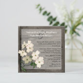 ログフェンスとヤマボウシの花の結婚式招待状 招待状 (スタンド正面)