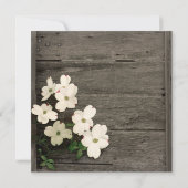 ログフェンスとヤマボウシの花の結婚式招待状 招待状 (裏面)