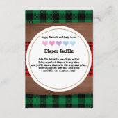 ログフランネル素朴プレイドハートベビーシャワー エンクロージャーカード (正面)