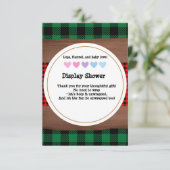 ログフランネル素朴プレイドハートベビーシャワー エンクロージャーカード (スタンド正面)