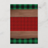 ログフランネル素朴プレイドハートベビーシャワー エンクロージャーカード (裏面)