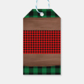 ログフランネル素朴プレイドハートベビーシャワー ギフトタグ (裏面)