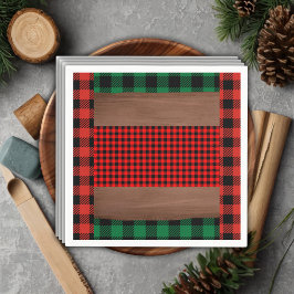 ログフランネル素朴プレイドハートベビーシャワー スタンダードカクテルナプキン