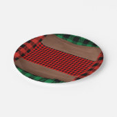 ログフランネル素朴プレイドハートベビーシャワー ペーパープレート (アングル)