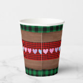ログフランネル素朴プレイドハートベビーシャワー 紙コップ (右)
