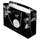 ログマーク　クリスマス　ビジネス　ブラック　ホワイト　カントリー ラージペーパーバッグ (裏面アングル)