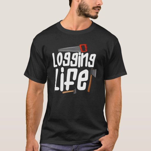 ログライフログワーカー木材ロガー Tシャツ (正面)