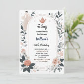 ログ王室のシック大人フェアリティティーパーティー50誕生日 招待状 (スタンド正面)