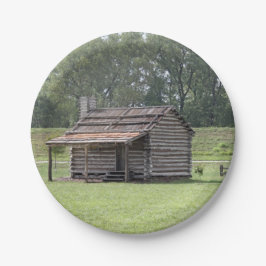 ログ素朴キャビンの写真 ペーパープレート