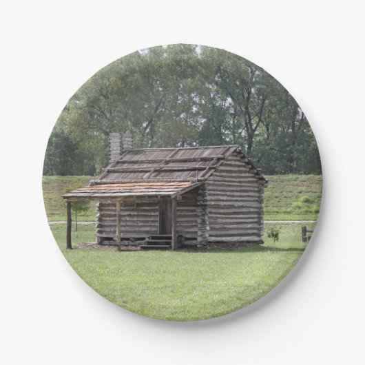 ログ素朴キャビンの写真 ペーパープレート (正面)