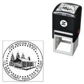 ログ素朴キャビン冬雪名差出人住所 セルフインキングスタンプ (インサイチュ)