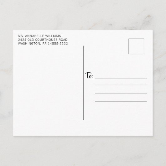 ログ素朴キャビン文字列ライトクリスマスパーティー インビテーションポストカード (裏面)