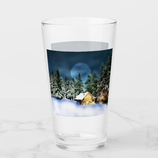 ログ素朴キャビン満月 タンブラーグラス (正面)