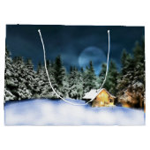 ログ素朴キャビン満月 ラージペーパーバッグ (裏面)