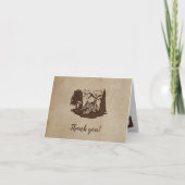 ログ素朴キャビン結婚の感謝状 ノートカード (正面)