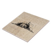 ログ素朴キャビン自然フォレストアートヴィンテージスクリプト タイル (側面)