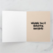 ログ素朴キャビン誕生日グリーティングカード カード (内部)