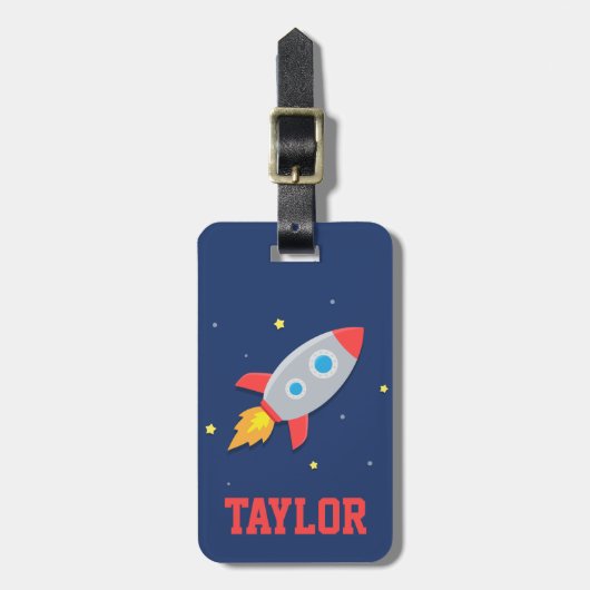 ロケカラフルット船、宇宙子供へ、 ラゲッジタグ (正面縦)