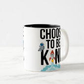 -ロケットおもしろいな宇宙飛行士親切があることを選んで下さい ツートーンマグカップ (正面右)