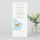 ロケットで子犬をバースデーパーティ招待状 招待状 (スタンド正面)