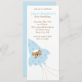 ロケットで子犬をバースデーパーティ招待状 招待状 (正面/裏面)