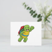 ロケットで飛ぶカメ ポストカード (スタンド正面)