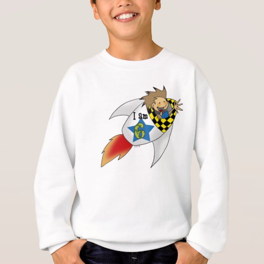 ロケットで6歳の少年 Tシャツ (正面)