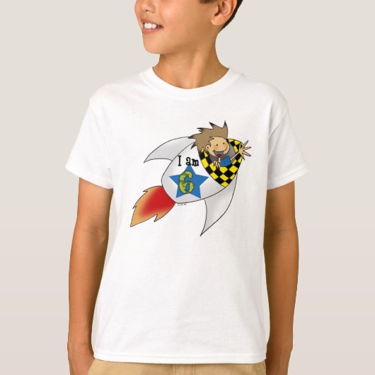 ロケットで6歳の少年 Tシャツ (正面)