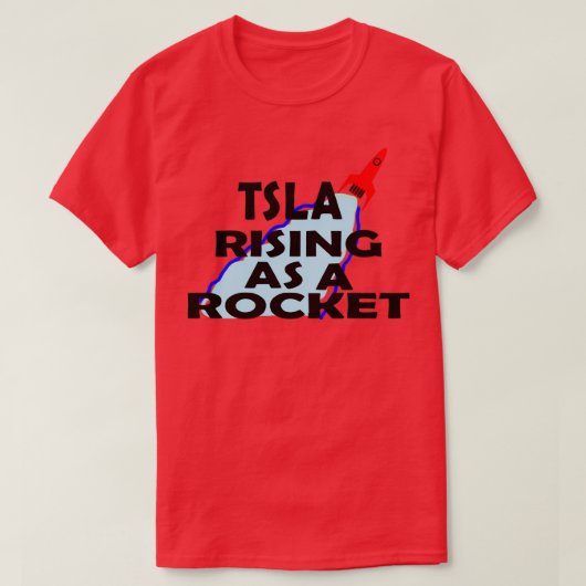 ロケットとして立ち上がるtsla1 tシャツ (デザイン正面)