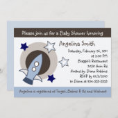 ロケットとスターズベビーシャワー招待状 招待状 (正面/裏面)