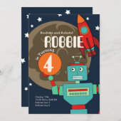 ロケットとロボットの招待状 招待状 (正面/裏面)