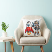 ロケットと宇宙飛行士のカートゥーン宇宙アート クッション (椅子)