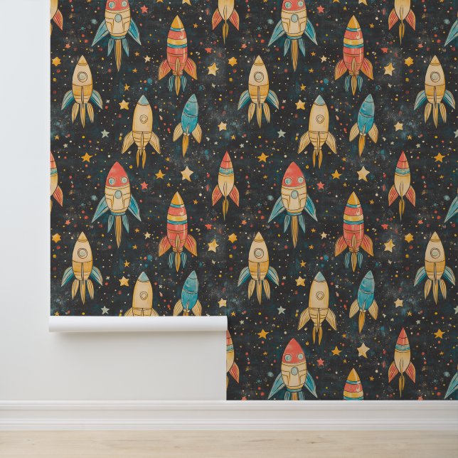 ロケットと惑星の壁の装飾とヴィンテージの魅力 壁紙 (アプリケーション)