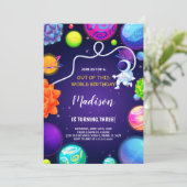 ロケットと惑星キッズパーティーテーマ 招待状 (スタンド正面)