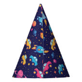 ロケットと車の子供用スペースジャーニー パーティーハット (裏面)
