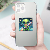 ロケットに乗ったエイリアン シール (スマートフォン)