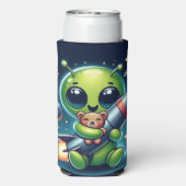 ロケットに乗ったエイリアン スリム缶クーラー (Seltzer裏面)