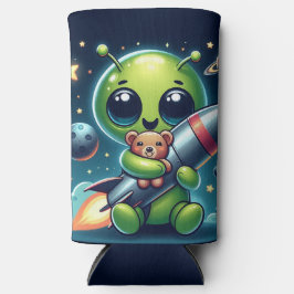 ロケットに乗ったエイリアン スリム缶クーラー