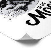 ロケットに乗って月に向かうナマケモノ ポスター (角)