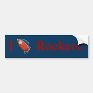 ロケットのかわいく赤いバンパーステッカー バンパーステッカー