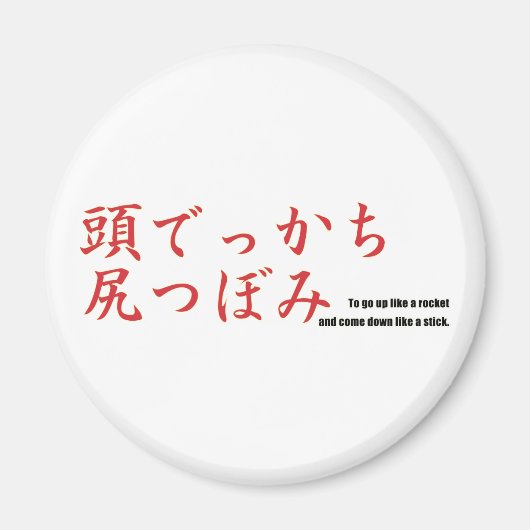 ロケットのように上に行き、ステッ来クのように下に行く。 マグネット (正面)