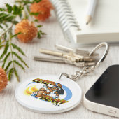 ロケットのクラシックなバニー! キーホルダー (正面右)