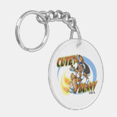 ロケットのクラシックなバニー! キーホルダー (正面左)