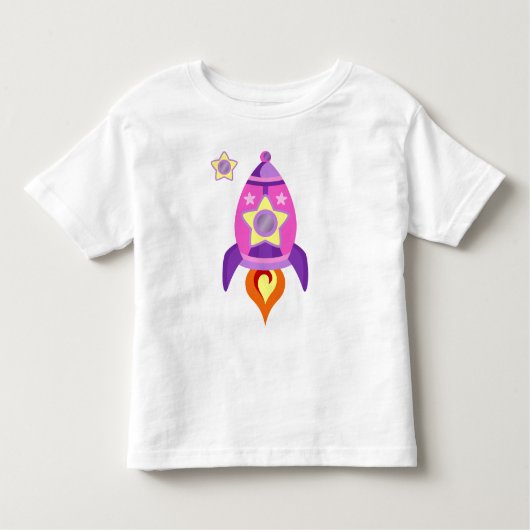 ロケットのピンクの船 トドラーTシャツ (正面)