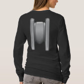 ロケットの女の子のジェット機のパックの長袖のTシャツ Tシャツ (裏面)