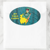 ロケットの女性 楕円形シール (バッグ)