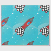 ロケットの宇宙包み紙 ラッピングペーパー (フラット)