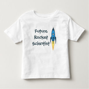 ロケットの未来の科学者の青い宇宙のおもしろいな男の子 トドラーTシャツ