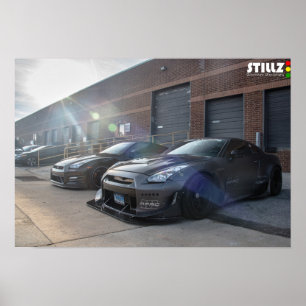 ロケットの無光沢の黒いバニーの日産のGTRポスター ポスター